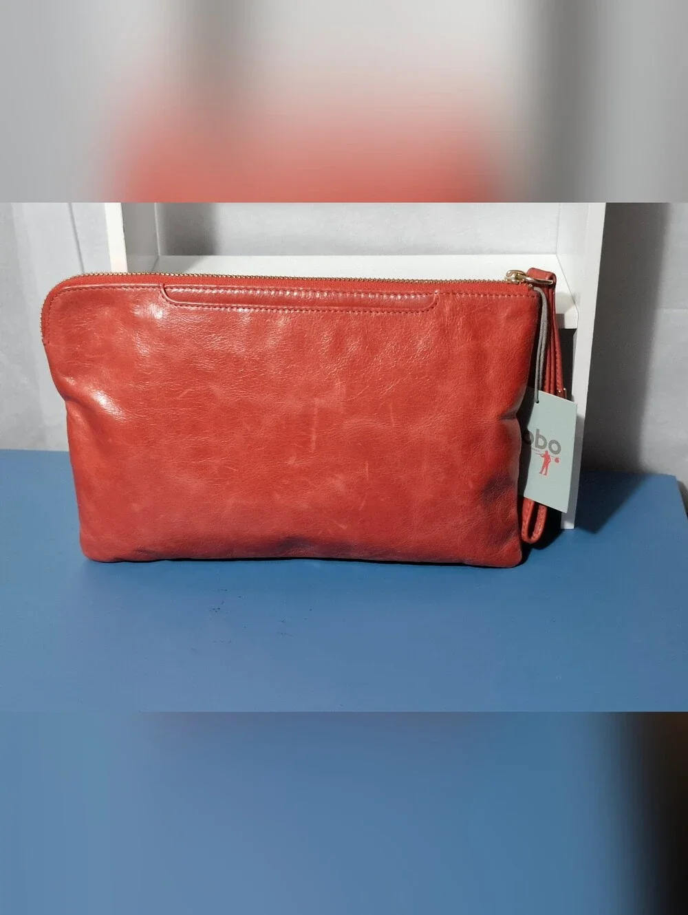 🎆SALE🎆 Vintage HOBO Leather Zip Clutch Wristlet- NWT - Picture 2 of 7